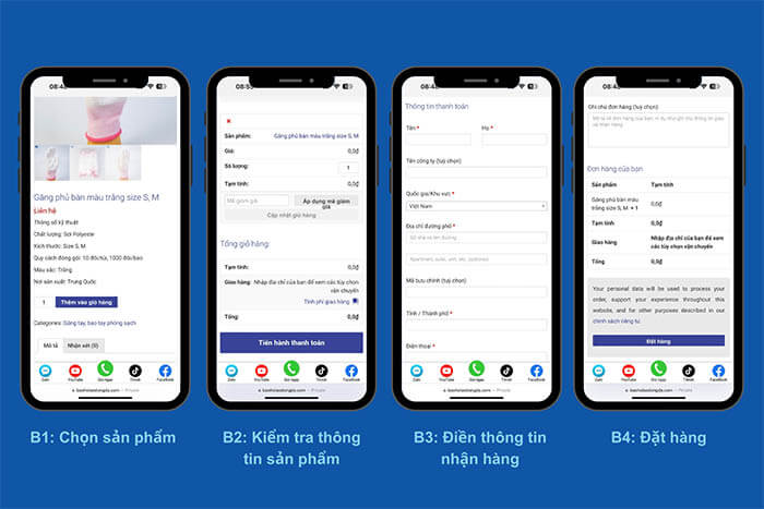 Ví dụ đặt hàng qua website Vật tư Công nghiệp Xclean - một trong các nhà phân phối găng tay cao su uy tín tại miền Bắc giúp bạn quyết định được mua găng tay cao su ở đâu chất lượng (Nguồn ảnh: Sưu tầm)