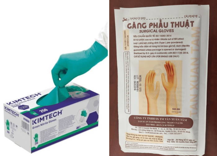 Cách đóng gói thông thường của găng tay y tế và găng tay phẫu thuật