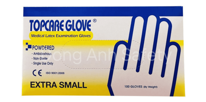 1 hộp găng tay y tế bao nhiêu đôi? Găng tay Latex Topcare được đóng gói 50 đôi/hộp