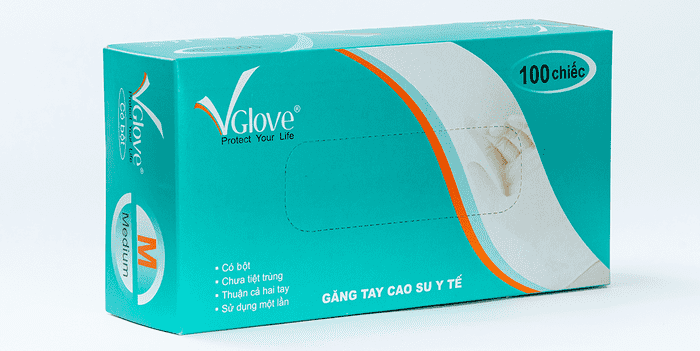 Găng tay y tế 1 hộp bao nhiêu cái? Găng tay Nitrile có bột Khải Hoàn được đóng gói 50 đôi/hộp ~100 cái/hộp