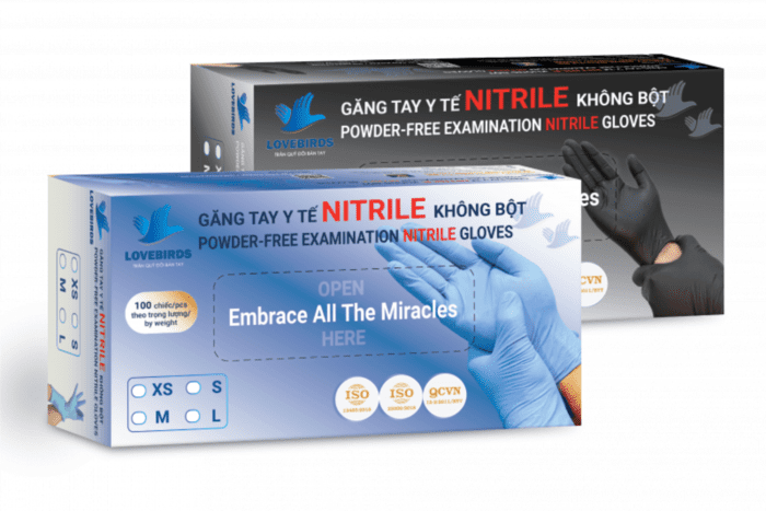 Bao bì sản phẩm của công ty sản xuất găng tay y tế BK (Nguồn ảnh: Sưu tầm)