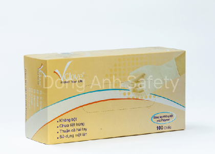 Găng tay cao su không bột Nitrile 5.8g Vglove xuất xứ tại Việt Nam. (Nguồn ảnh: Sưu tầm)