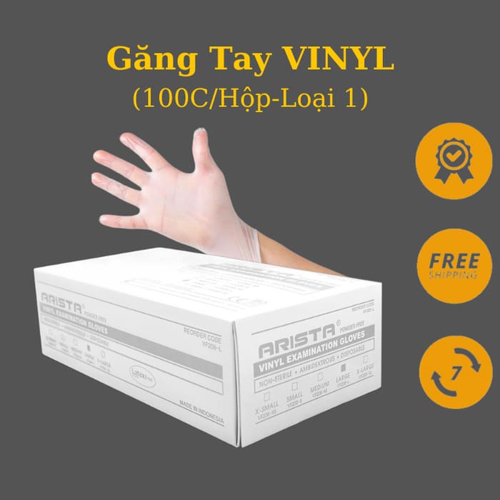 Găng tay cao su không bột Vinyl Arista cao cấp. (Nguồn ảnh: Sưu tầm)