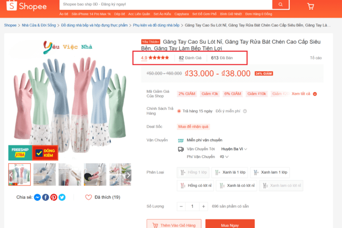 Người dùng nên nghiên cứu phần đánh giá khách hàng và lượt bán trước khi mua găng tay cao su lót nỉ để chọn được sản phẩm chất lượng